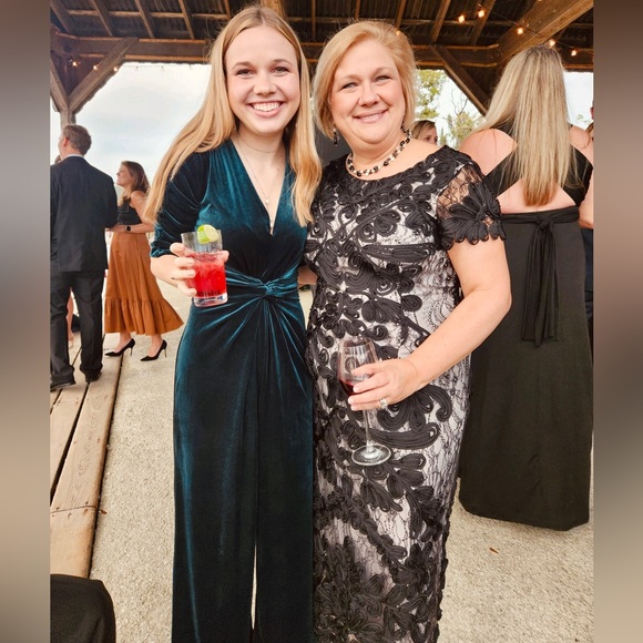 Vince Camuto Green Velvet Jumpsuit - Picture 3 of 3